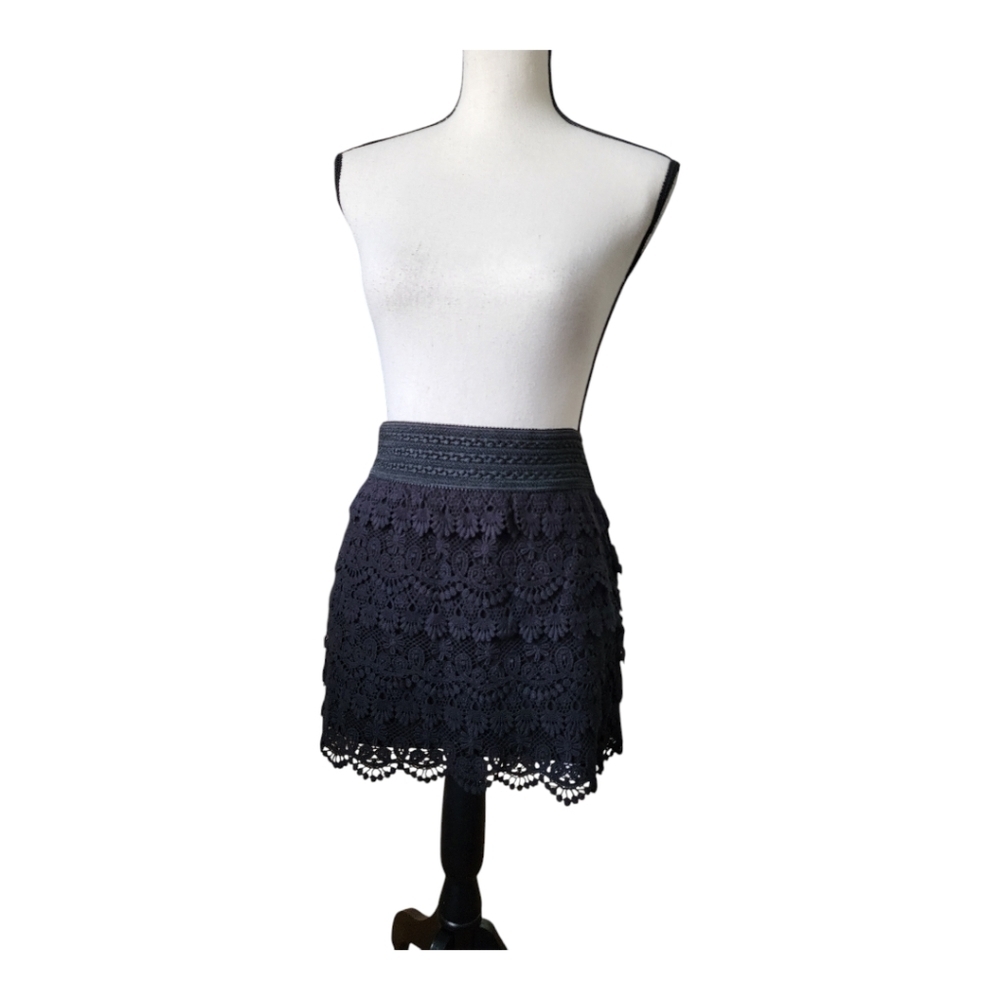 💕Multi tier 100%‎ cotton lace mini skirt